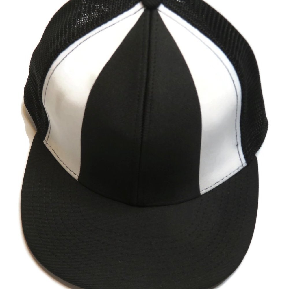 Alternative Apparel Baseball Cap Snapback Mesh New Black White Hat NWT‎ Referee